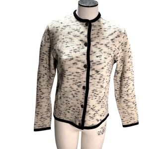 Kaleri Shetland Wool Cardigan Sweater Marled Button Front Women's Size Small VTG